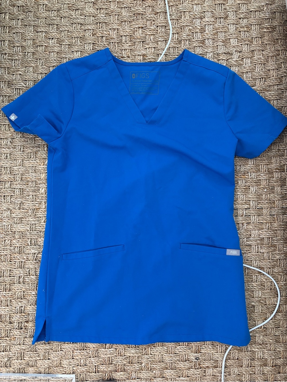 Figs Women's V-Neck Scrub Top in Royal Blue
